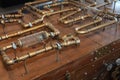 Object Simulator puzzle in steampunk style for team building. Steampunk Background Royalty Free Stock Photo