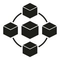 Network cube icon simple vector. Block chain Royalty Free Stock Photo