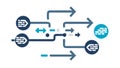 Network Data Exchange Diagram, Bi-directional Flow Vector Graphic, vector design Generative AI Royalty Free Stock Photo