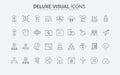 Network data system and architecture line icons set, flowchart model and algorithm Royalty Free Stock Photo