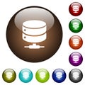 Network database color glass buttons Royalty Free Stock Photo