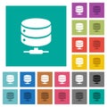 Network database square flat multi colored icons Royalty Free Stock Photo