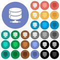 Network database round flat multi colored icons Royalty Free Stock Photo