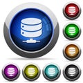 Network database round glossy buttons Royalty Free Stock Photo