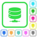 Network database vivid colored flat icons Royalty Free Stock Photo