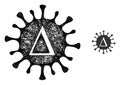 Network Delta Coronavirus Icon with Spots