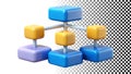 Network diagram icon connection structure hierarchy data flow png transparent image Generative AI Royalty Free Stock Photo