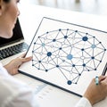 Network diagram illustrating brain connectivity in a digital design