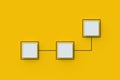 Network distribution. Scheme made from empty buttons. Hierarchical organizational chart concept