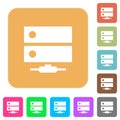 Network drive rounded square flat icons Royalty Free Stock Photo