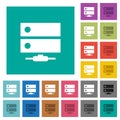 Network drive square flat multi colored icons Royalty Free Stock Photo