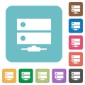 Network drive rounded square flat icons Royalty Free Stock Photo