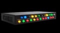 Network equipment showing colorful glowing indicator lights on transparent background Royalty Free Stock Photo