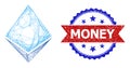 Network Ethereum Crystal Web Mesh and Grunge Bicolor Money Watermark