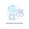 Network everywhere blue gradient concept icon