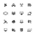 Network flat icons in gray