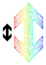 Network Flip Vertically Mesh Icon with Spectral Gradient