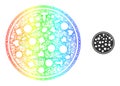 Network Full Pizza Web Mesh Icon with Spectrum Gradient