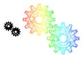 Network Gears Rotation Web Mesh Icon with Spectral Gradient Royalty Free Stock Photo