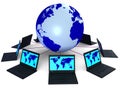 Network Global Means Technology Monitor And Pc Royalty Free Stock Photo