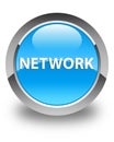 Network glossy cyan blue round button Royalty Free Stock Photo