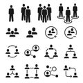 Network group icons. Social community, business team structure, people communication icon. Add member to employee Royalty Free Stock Photo