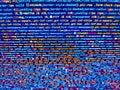 Network hacking. Abstract software process. Fabric tweed texture, background. Software developer coding screen. Mobile app Royalty Free Stock Photo