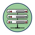 Network hardware icon in line style