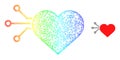 Network Heart Sensor Web Mesh Icon with Spectrum Gradient Royalty Free Stock Photo