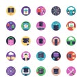 Network and Hosting Flat Vector Icons Royalty Free Stock Photo