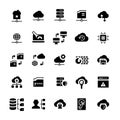 Network hosting icon set in flat style