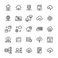 Network hosting icon set in line style