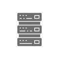 Network hosting, server and technology grey icon. Royalty Free Stock Photo