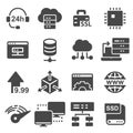 Network, Hosting and Servers Icons Set