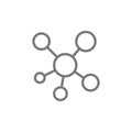 Network, hub connection line icon.