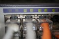 network hub switch and patch cables with lights Royalty Free Stock Photo
