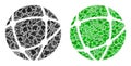 Network Icon Nature Mosaic of Leaves