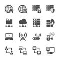 Network icon set, vector eps10 Royalty Free Stock Photo