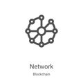 network icon vector from blockchain collection. Thin line network outline icon vector illustration. Linear symbol for use on web Royalty Free Stock Photo