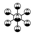 Network Icon Vector Symbol Group of People and Teamwork of Connected Business Person Royalty Free Stock Photo