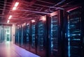 network illuminated vertical center room storage shot data server datum computer technology database system