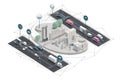 network of interconnected iot sensors, providing real-time data on traffic congestion and weather conditions