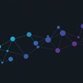 Network of interconnected nodes forms an abstract pattern against a dark Royalty Free Stock Photo