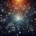 A network of interconnected points or nodes, which are linked by lines to form a complex web Royalty Free Stock Photo