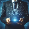 A network of interconnected points or nodes, which are linked by lines to form a complex web Royalty Free Stock Photo