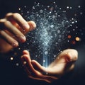A network of interconnected points or nodes, which are linked by lines to form a complex web Royalty Free Stock Photo