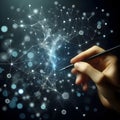 A network of interconnected points or nodes, which are linked by lines to form a complex web Royalty Free Stock Photo