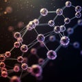 A network of interconnected, transparent polyhedral shapes forms a lattice-like Royalty Free Stock Photo