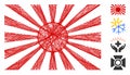 Network Japanese Rising Sun Vector Mesh