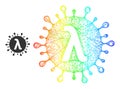 Network Lambda Covid Virus Mesh Icon with Spectrum Gradient